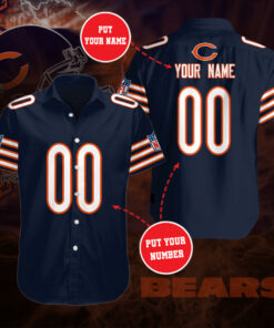 Chicago Bears 3D Short Sleeve Dress Shirt 04
