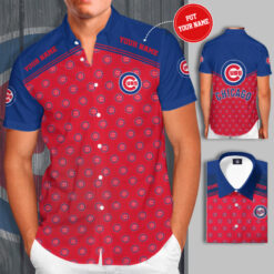 Chicago Cubs 3D Short Sleeve Dress Shirt 01