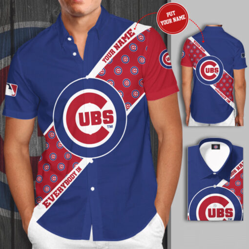 Chicago Cubs 3D Short Sleeve Dress Shirt 02