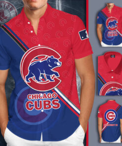 Chicago Cubs 3D Short Sleeve Dress Shirt 03