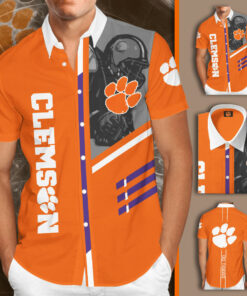 Clemson Tigers 3D Short Sleeve Dress Shirt 01