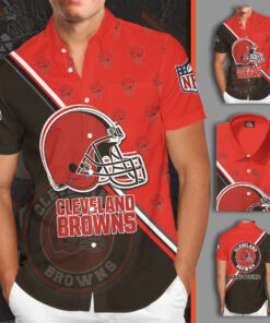 Cleveland Browns 3D Short Sleeve Dress Shirt 04