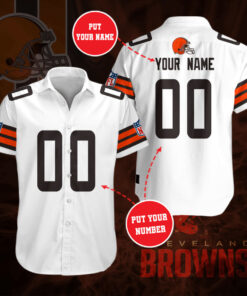 Cleveland Browns 3D Short Sleeve Dress Shirt 06