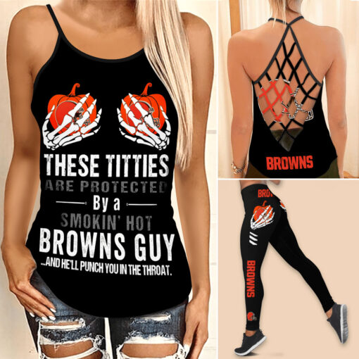 Cleveland Browns Hollow Tank Top Leggings 04