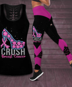 Crush Breast Cancer Awareness 3D Hollow Tank Top Leggings