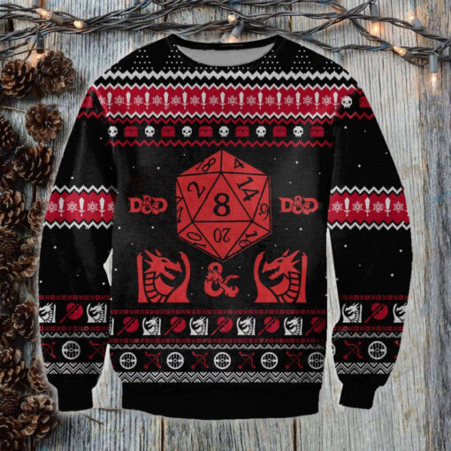 D Dragon Men For Autism White Extra Large Ugly Christmas 3D Sweater