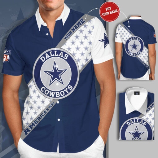 Dallas Cowboys 3D Short Sleeve Dress Shirt 02