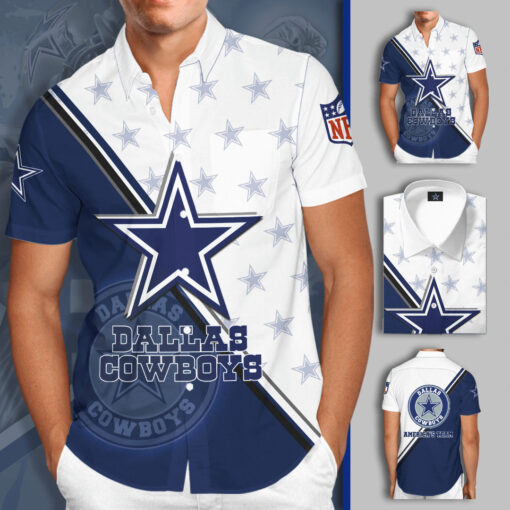 Dallas Cowboys 3D Short Sleeve Dress Shirt 03