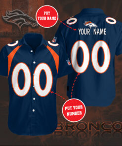 Denver Broncos 3D Short Sleeve Dress Shirt 05