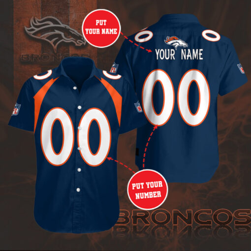 Denver Broncos 3D Short Sleeve Dress Shirt 05