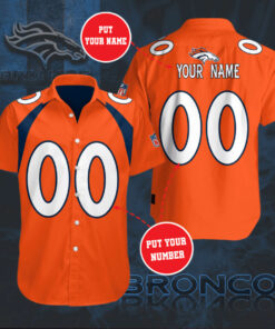 Denver Broncos 3D Short Sleeve Dress Shirt 06