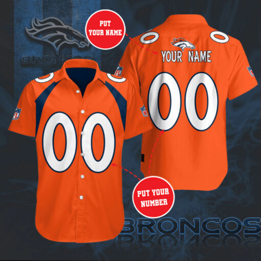 Denver Broncos 3D Short Sleeve Dress Shirt 06