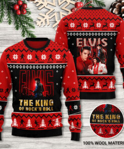 Elvis Presley The King Of Rockn Roll 3D Ugly Sweater