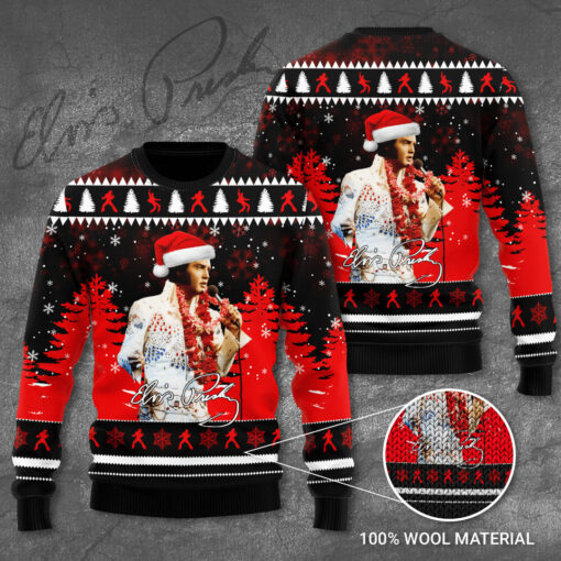 Elvis Presley Ugly Christmas 3D Sweater S1