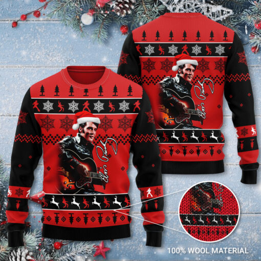 Elvis Presly Ugly Christmas 3D Sweater