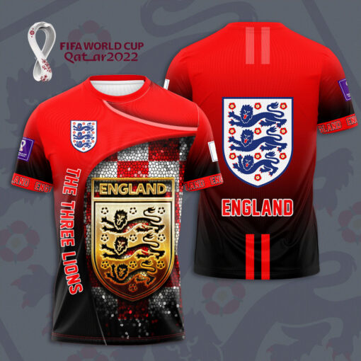 England The Three Lions 3D T shirt