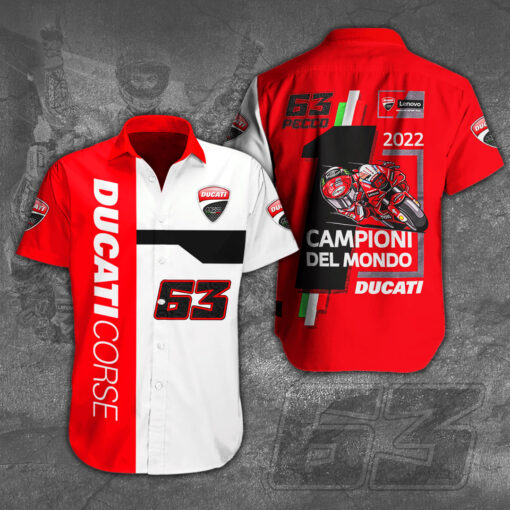 Francesco Bagnaia x Ducati Lenovo 3D Short Sleeve Dress Shirt