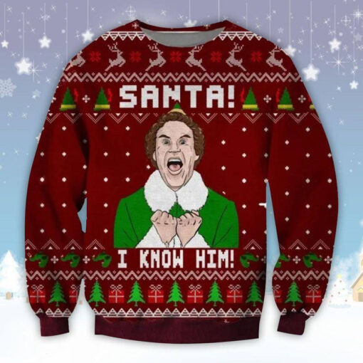Funny Christmas Santa I Know Him Ugly Christmas 3D Sweater