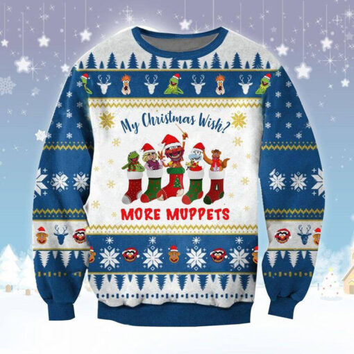 Funny Christmas Wish More Muppets Ugly Christmas 3D Sweater