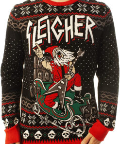 Funny Santa Sleigher Black Ugly Christmas 3D Sweater