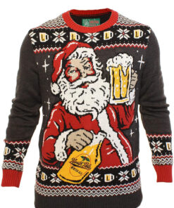 Funny Santa Winter Ale Black Ugly Christmas 3D Sweater