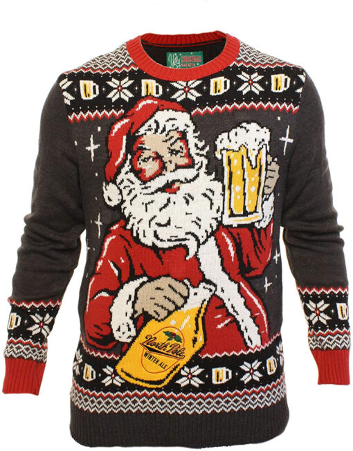 Funny Santa Winter Ale Black Ugly Christmas 3D Sweater