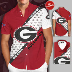 Georgia Bulldogs 3D Short Sleeve Dress Shirt 03