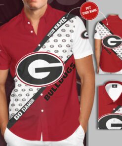 Georgia Bulldogs 3D Short Sleeve Dress Shirt 03