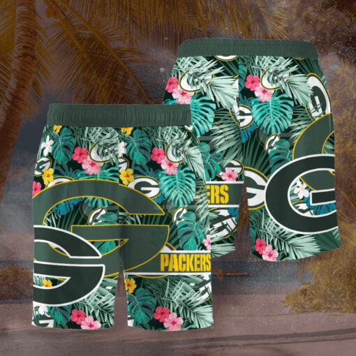 Green Bay Packers 3D Hawaiian Shirt Hawaiian Shorts 02
