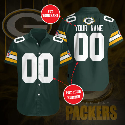 Green Bay Packers 3D Short Sleeve Dress Shirt 05