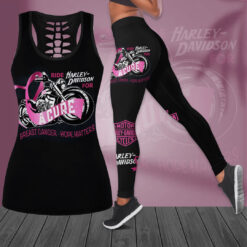 Harley Davidson Breast Cancer Awareness Hollow Tank Top Leggings