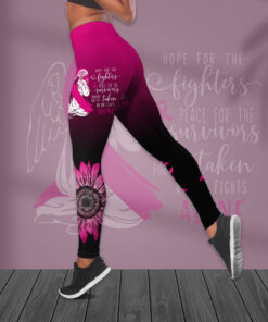 Hope For The Fighters Breast Cancer Awareness 3D Hollow Tank Top Leggings 01