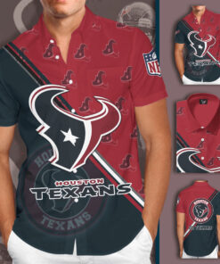 Houston Texans 3D Short Sleeve Dress Shirt 02