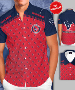 Houston Texans 3D Short Sleeve Dress Shirt 05
