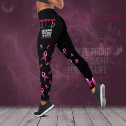 I DonT Hide My Scars Breast Cancer Awareness 3D Hollow Tank Top Leggings 02