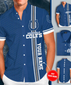 Indianapolis Colts 3D Short Sleeve Dress Shirt 01