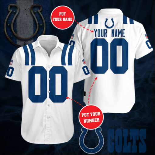 Indianapolis Colts 3D Short Sleeve Dress Shirt 05