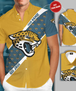 Jacksonville Jaguars 3D Short Sleeve Dress Shirt 02