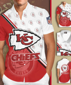 Kansas City Chiefs 3D Short Sleeve Dress Shirt 03