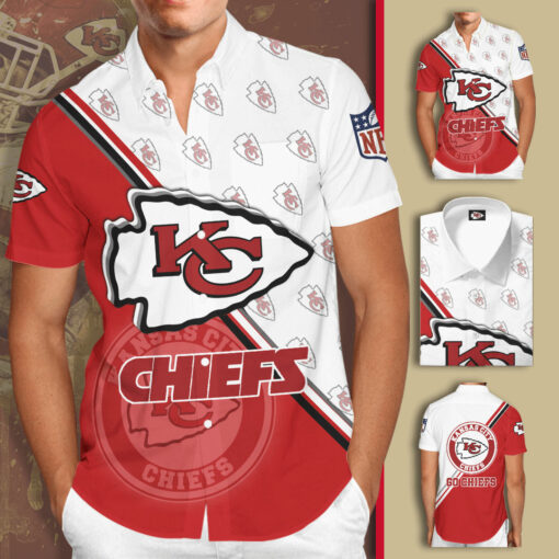 Kansas City Chiefs 3D Short Sleeve Dress Shirt 03