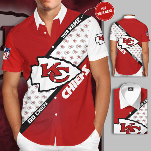 Kansas City Chiefs 3D Short Sleeve Dress Shirt 06