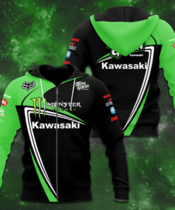 Kawasaki Racing Team 3D Apparels Zip Hoodie