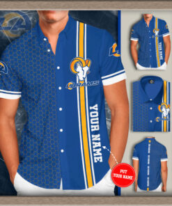 Los Angeles Rams 3D Short Sleeve Dress Shirt 01