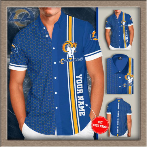 Los Angeles Rams 3D Short Sleeve Dress Shirt 01