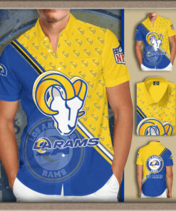 Los Angeles Rams 3D Short Sleeve Dress Shirt 04