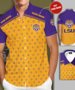 Lsu Tigers 3D Short Sleeve Dress Shirt 02