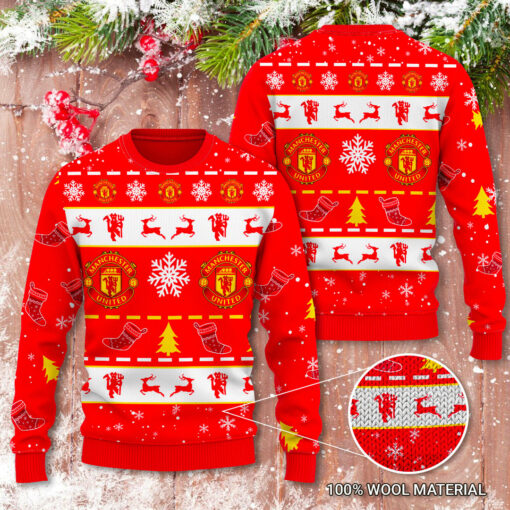 Manchester United 3D Ugly Christmas Sweater 2022
