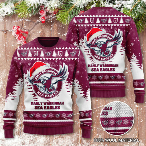 Manly Warringah Sea Eagles 3D Christmas Sweater 2022