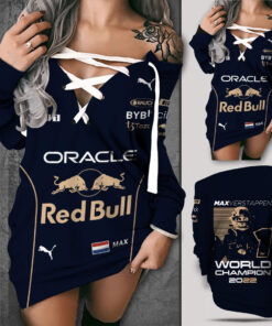 Max Verstappen X Red Bull Racing Shoulder Deep V Neck Lace Up Long Sleeve Pullover