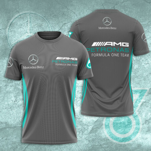 Mercedes AMG Petronas F1 2022 Team 3D T Shirt Gray
